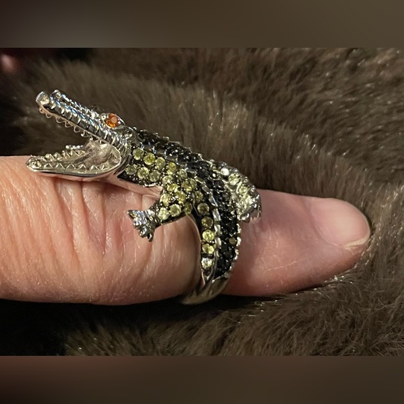 Alligator Ring in Silver with Stones Size 5 NWOT - Picture 5 of 8